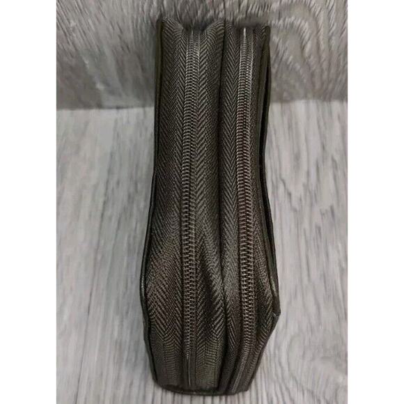 BUXTON Wallet Small Leather Coin Double Zipper Credit Card Holder Greenish Brown - Picture 3 of 10